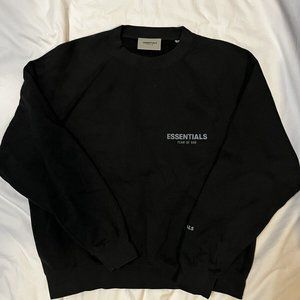 Essentials Fear Of God Black Crew Neck Sweatshirt Size S
